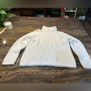 Talbots cowl neck off white sweater cotton, acrylic,‎ angora rabbit hair vintage